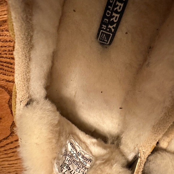 Sperry Top-Sider 7.5M Natural Color Leather/Genuine Sherpa Lined Boat Shoe - Picture 6 of 7